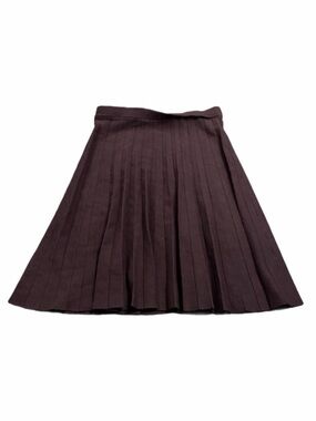 Y2K Vintage Slate Pleated Heavy Knit Skirt (Chocolate Brown) Size XL